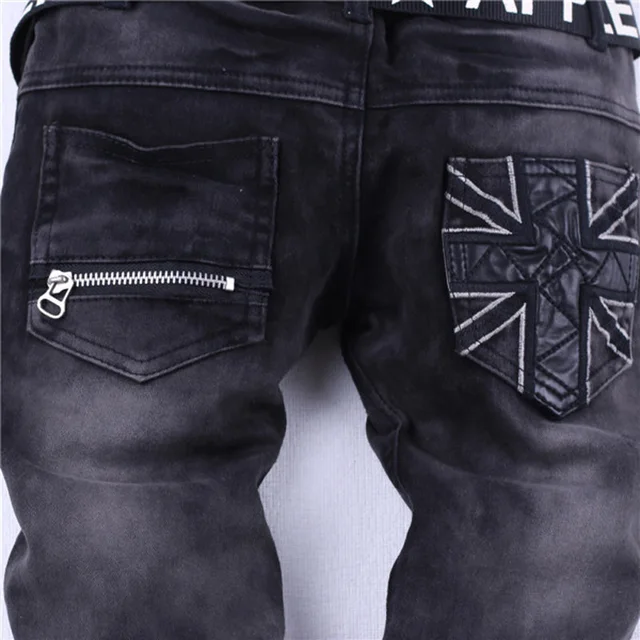 11 years old jeans for boys Kids Pants scratch Boys Jeans Boy Kids Elastic Jean Pants Children Cowboy Pants Warm Teenager Jeans 5