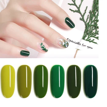 

7.3 ML Colors Gel Nail Polish LED UV Gel For Nail Soak Off Nails Gel Lacquer Glitter Hybrid Nail Polish Dark green