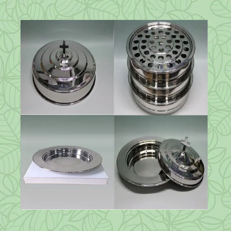 

Hot Dinner Plates Christian Stainless Steel Communion Trays With 1 Lid And Bread Tray Set With Complementary Re-useable Cups