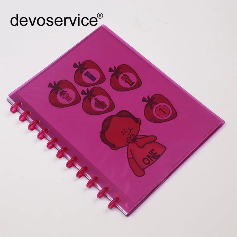 

1pc A4 Loose-leaf Collection Book Mushroom Hole Information Booklet Plastic Ring Storage Book Student Stationery Office Supplies