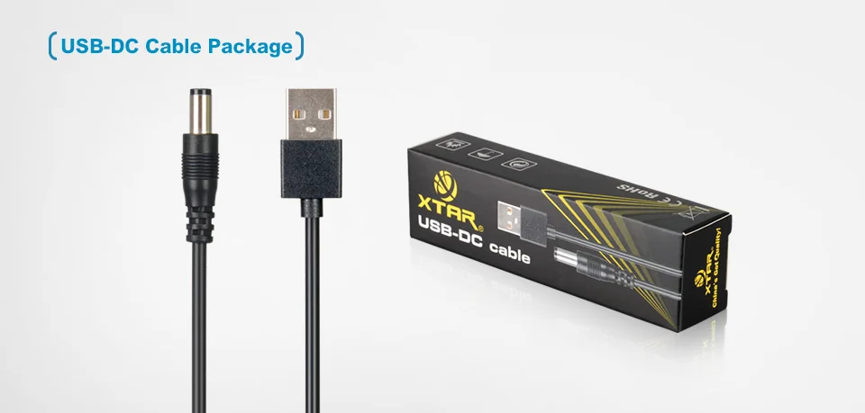 XTAR USB DC кабель DC порт специально предназначен для 5 в USB питания применяется к VC4 зарядное устройство, VC2 плюс мастер