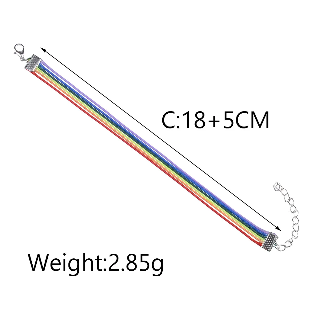Многослойный браслет бесконечности с изображением ЛГБТ-радуги, плетеный цветной веревочный тесемка, нитка, браслет с сердечком для геев и лесбиянок