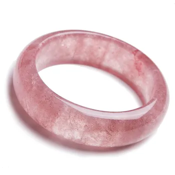 

Drop Shipping Just One Women Femme Charm Natural Ice Strawberry Quartz Crystal Bangles Inner Diameter 60mm