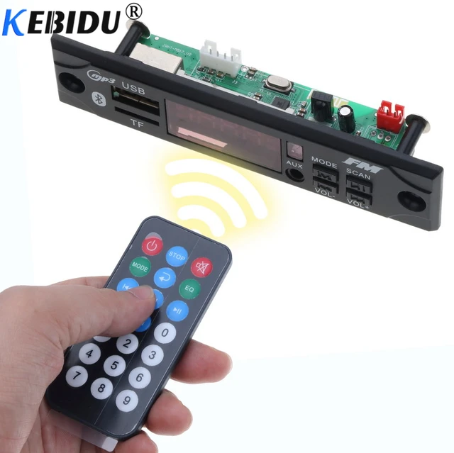 kebidu 5V 12V Wireless Bluetooth MP3 WMA Decoder Board Car Audio USB TF FM Radio Module with Remote Control For Car accessories