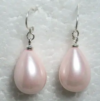 

Fine 11-15mm pink shell pearl 925 silver earrings