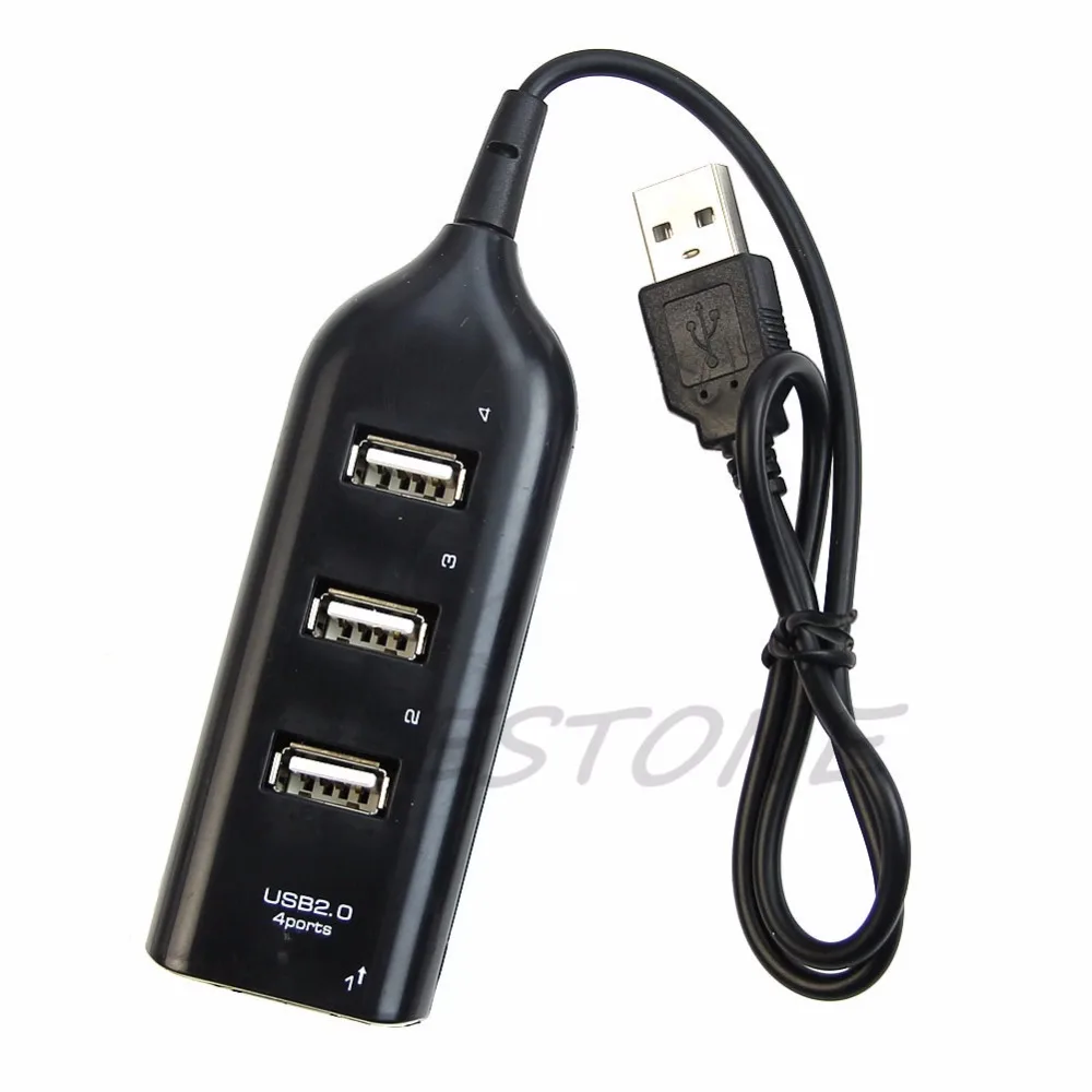 1X USB 2,0 Hi-Скорость 4-портовый Разделение ter Разделение концентратор USB Кабель-адаптер для портативных ПК Тетрадь