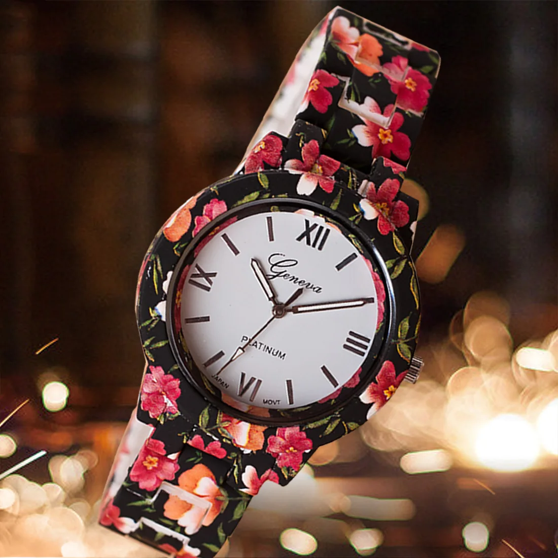 

Sport Fashion Quartz Watch Women Dress Watches Female Flower Geneva Watch Plastic Clock Wholesale Relogio Feminino Relojes Mujer