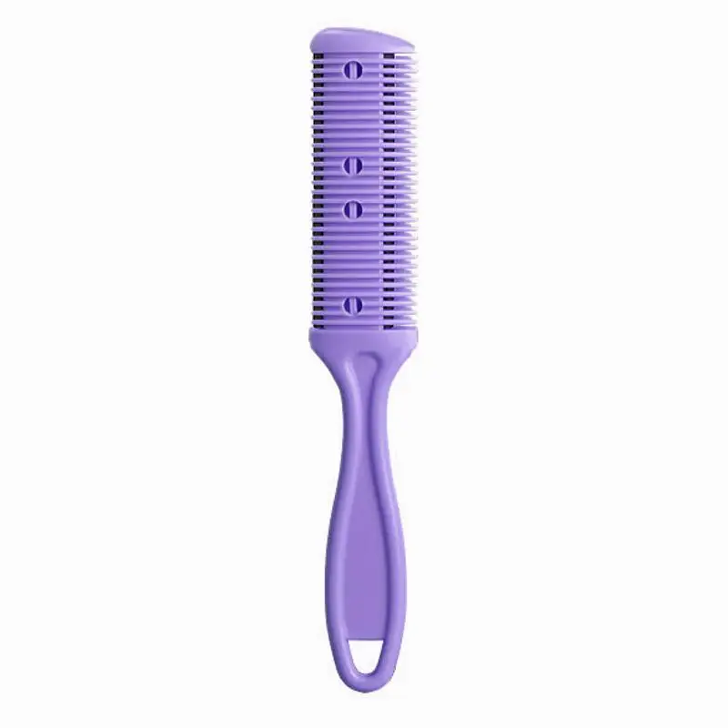 Профессиональный пластиковый триммер для волос, гребень, щетка, двухсторонняя машинка для стрижки волос, фиолетовый, двухсторонняя резка, тонкое лезвие для стрижки, инструмент для укладки