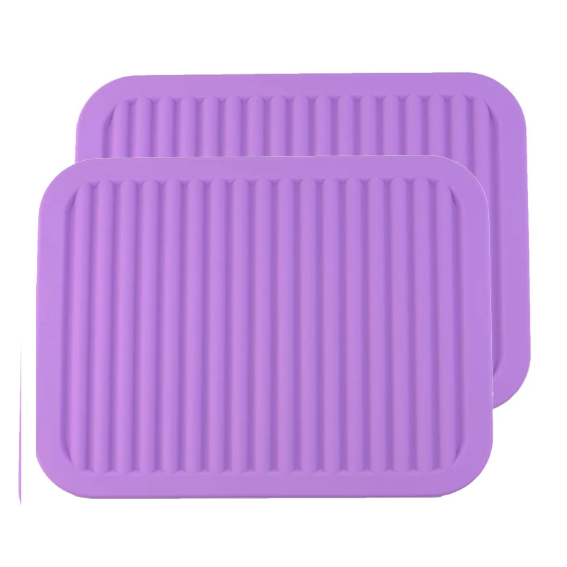 2 шт большие силиконовые триветы-Многофункциональные Силиконовые держатели для кастрюль, подставка для ложки и коврик для кухонного стола Нескользящие Горячие подставки и подставки - Цвет: Фиолетовый
