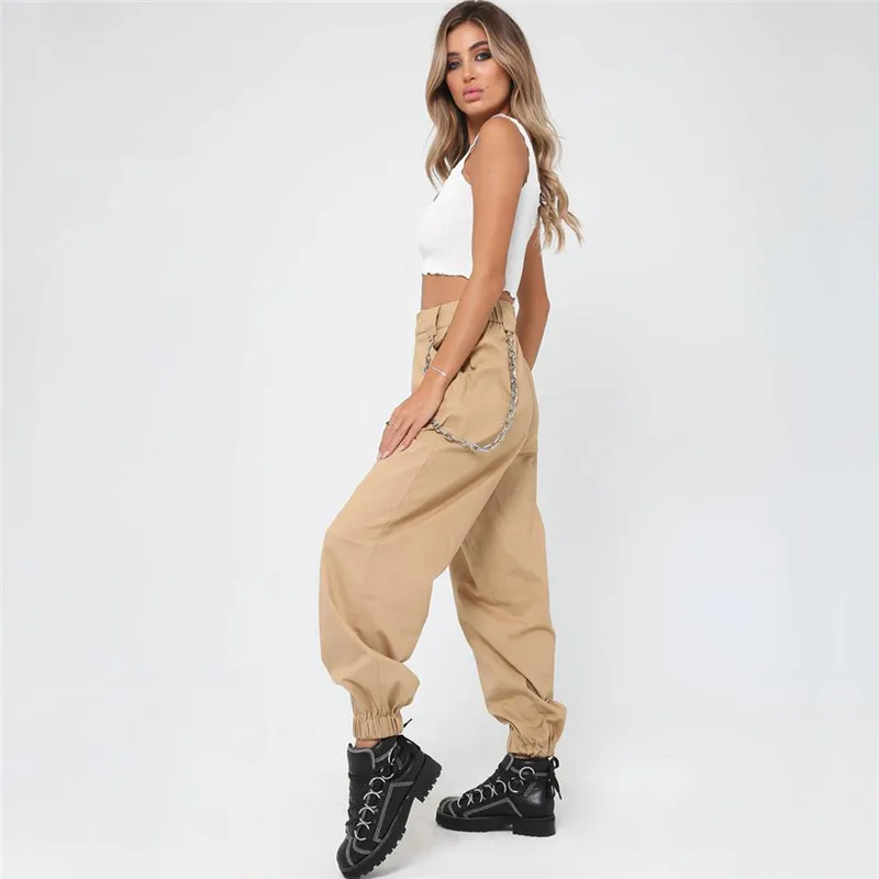 Women High Waist Hip Hop Dance Tapered Cargo Jogger Pants Trousers Harem Baggy Jogging Sweatpants Women High Waist Hip Hop Dance Tapered Cargo Jogger Pants Trousers Harem Baggy Jogging Sweatpants