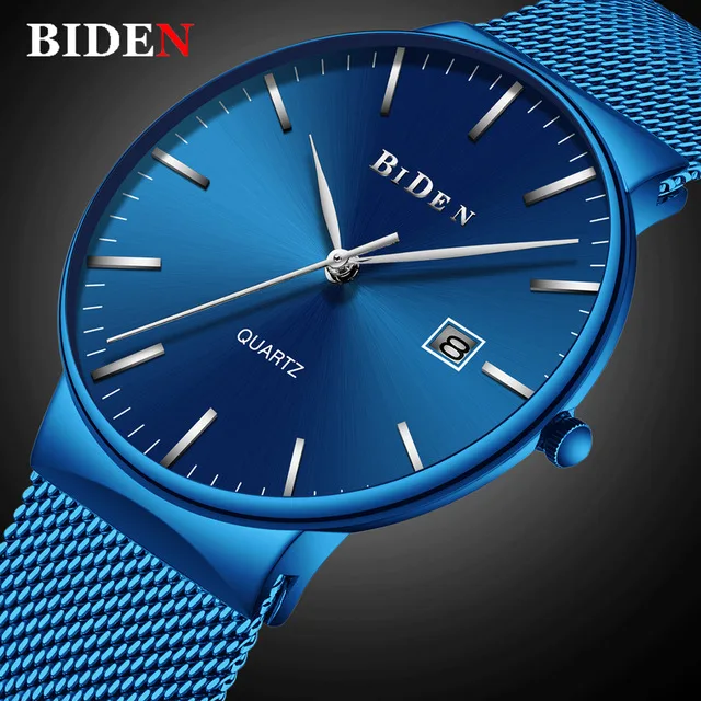 

2018 BIDEN Top Brand Man Quartz Watch Men's Simple Business Watches Men Stainless Steel Waterproof Wristwatch Relogio Masculino
