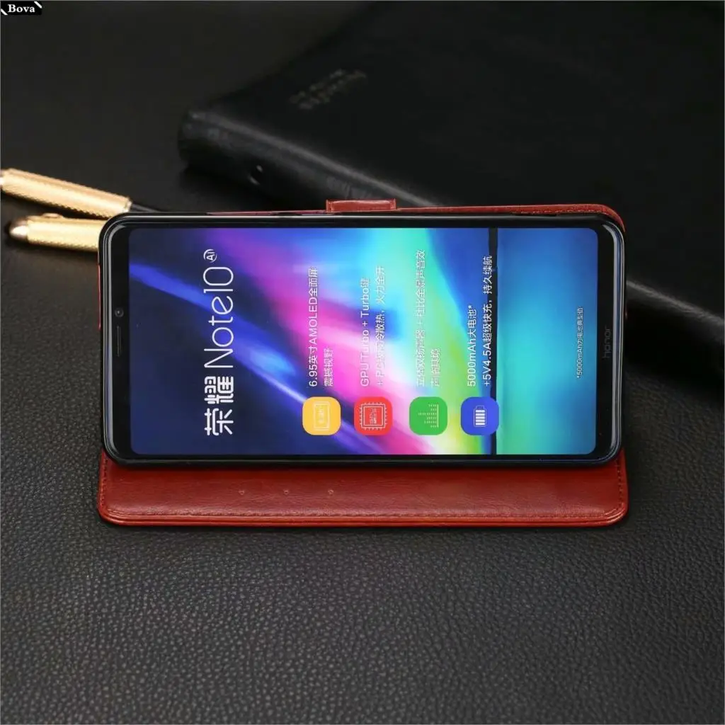 Для fundas Honor Note 10 держатель для карт, чехол для huawei Honor Note 10(6,9"), кожаный чехол для телефона, кошелек, флип-чехол в стиле ретро