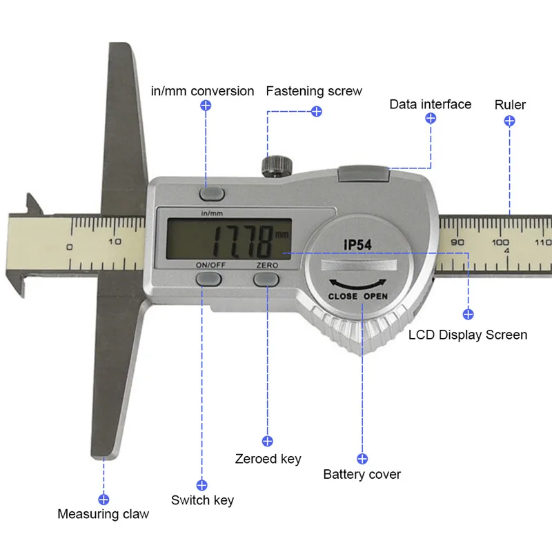 Цифровой штангенциркуль 150 мм/200 мм/300 мм из нержавеющей стали Электронный штангенциркуль микрометр глубинные измерительные инструменты Suwmiarka cyfrowa