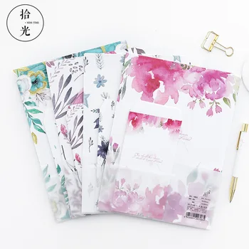 

9Pcs/Set 3 Envelopes + 6 Writting Paper Creative Various Flowers Series Envelope For Gift Korean Stationery