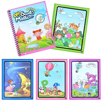 Волшебные акварельные игрушки набор книга с ручкой/Интимная книжка-раскраска планшет для рисования водой Рисование игрушки для детей дети ребенок - Цвет: G