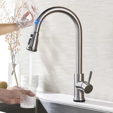 Pull Out Sensor Kitchen Faucet Stainless Steel Sensitive Touch Control Faucet Mixer For Kitchen Touch Sensor Kitchen Mixer Tap