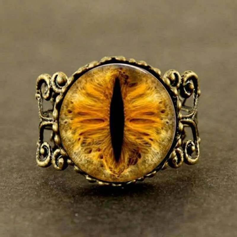 Steampunk New Gold dragon eye Ring Vintage Cat eye jewelry Gift Women
