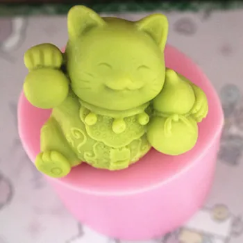 

Silicone soap mold Lucky Cat shape Handmade cake chocolate clay craft mould wholesale mould tools