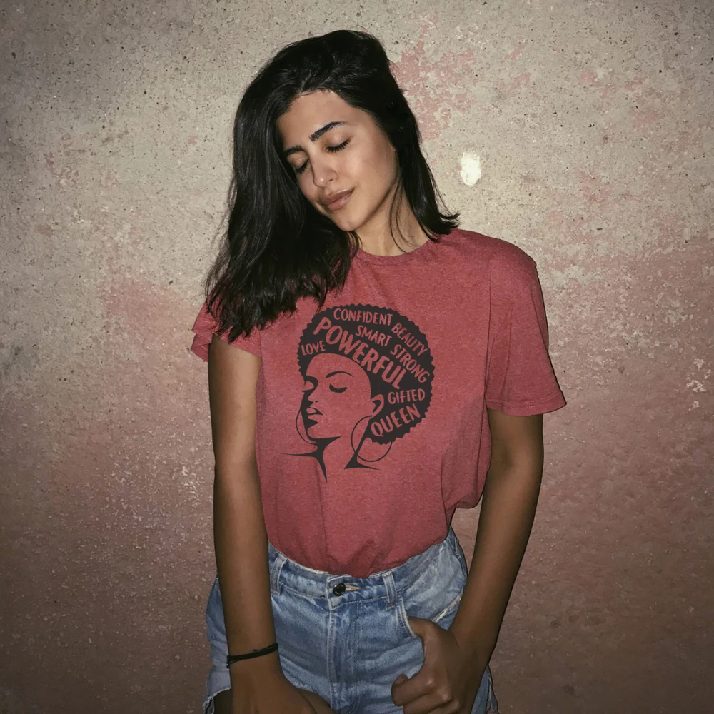 ONSEME الأفرو سيدة T قميص المرأة النسوية تيز الملكة فتاة الطاقة شعار إلكتروني القمصان الإناث الصيف القطن المحملة DIY قمم A-02 ONSEME الأفرو سيدة T قميص المرأة النسوية تيز الملكة فتاة الطاقة شعار إلكتروني القمصان الإناث الصيف القطن المحملة DIY قمم A-02