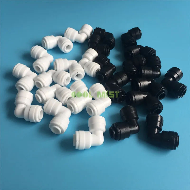

S126 Water purifier connector 1/4'' size elbow food grade POM plastic L-shaped corner quick-connect connector 50pcs/lot