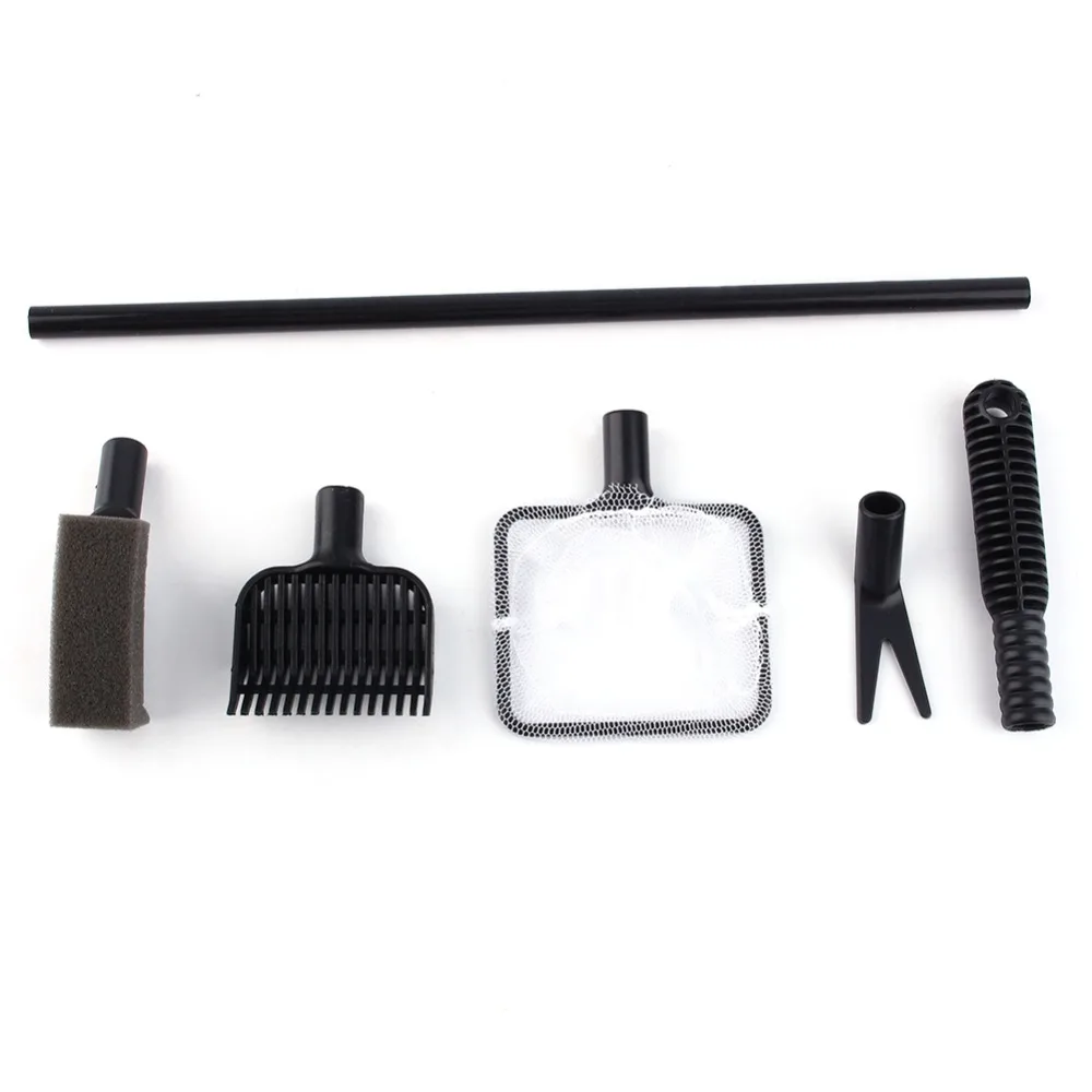 

Practical 4 in 1 Aquarium Tank Cleaner Set Plant Cleaner Brush Gravel Rake Net Fork Sponge Cleaning Algae Water Grass Scraper