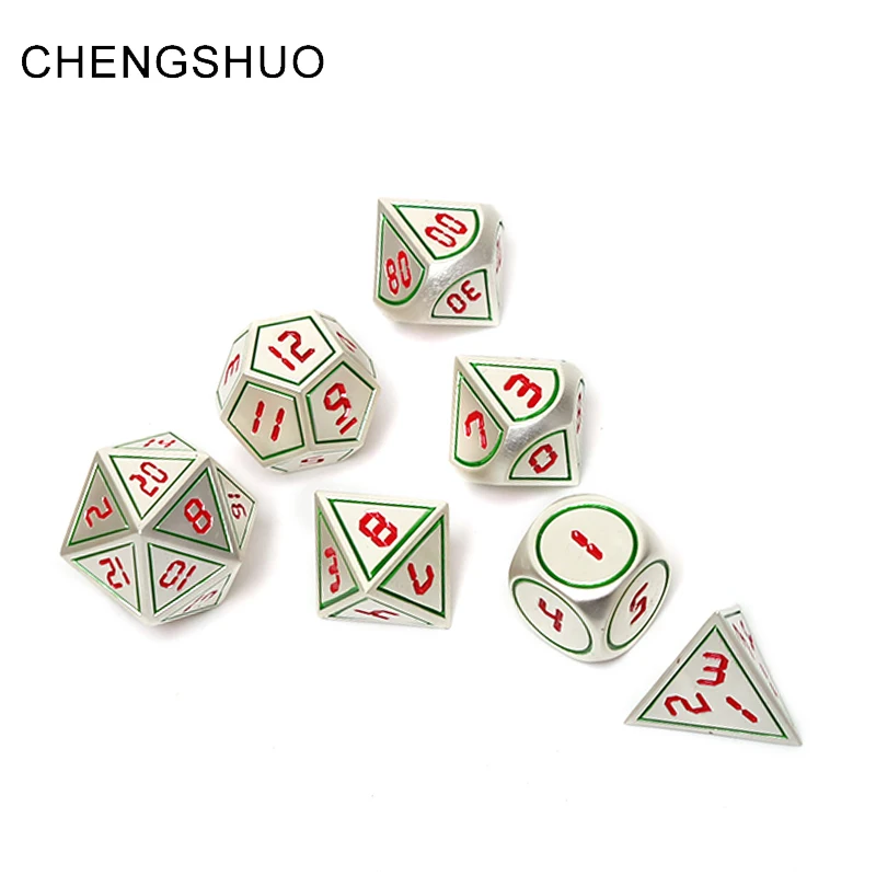 

Chengshuo dnd dice metal rpg set polyhedral dungeons and dragons d20 10 8 12 table game Zinc alloy digital dices pattern dados
