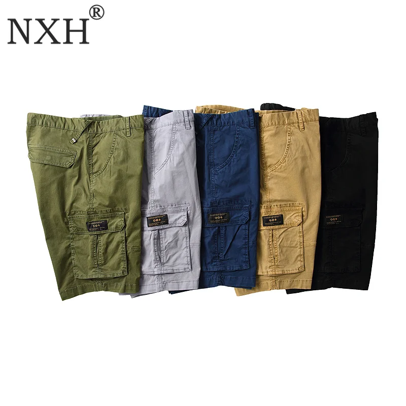 NXH новые многокарманные шорты мужские военные Хлопковые Бриджи высокого качества повседневные до колен Большие размеры летние мужские Homme