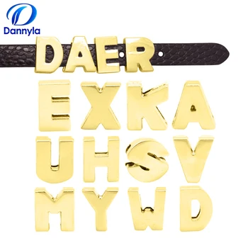 

130pcs/lot 8mm Gold Plain Silde Leather Fit 8mm DIY Wristband Bracelet Jewelry LSSL37