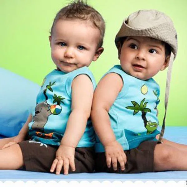 

2017 Summer Toddlers Outfits Clothes Boy's Coconut Tree Pattern Sleeveless Tops Pants 1-3Y
