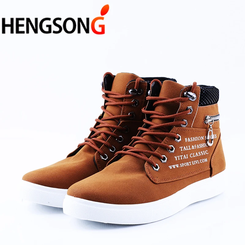

2018 Spring Shoes For Men Sneakers High Top Suede Leather Walking Shoes Lace-Up High Pipe Men Sports Shoes Zip Big Size 46