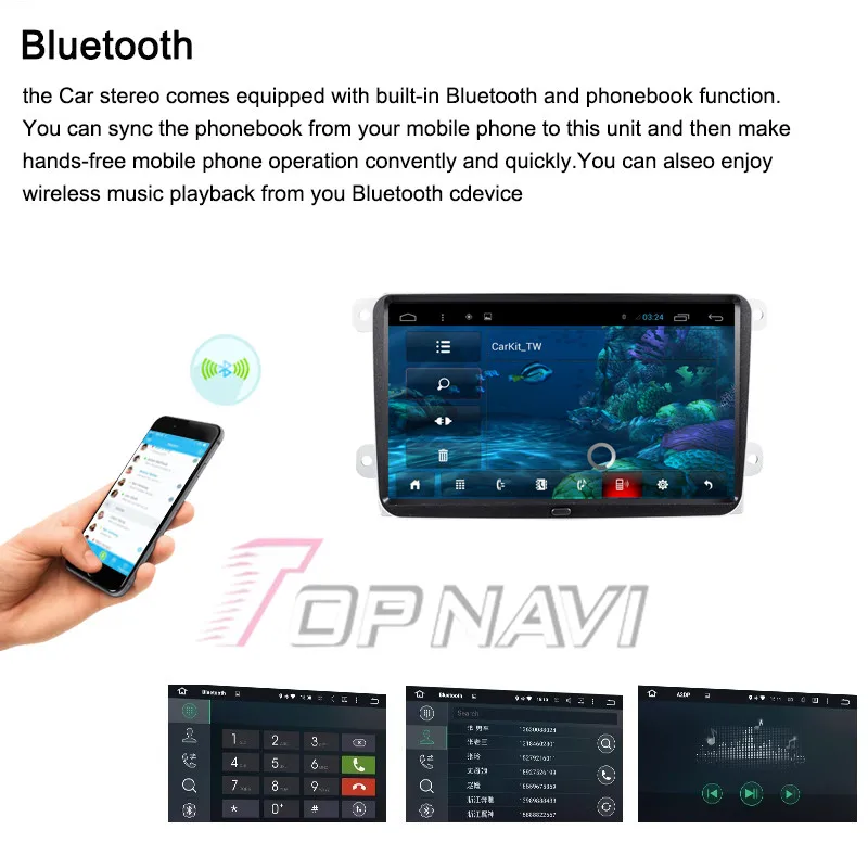 Clearance Topnavi 9" Quad Core Android 6.0 Car GPS Navigation for VW Magotan Autoradio Multimedia Audio Stereo,NO DVD 22