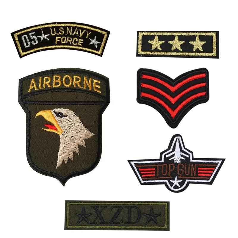Parche con de marca militar para y niño, para planchar para ropa, tela de moda, motivo del ejército us Navy airborne, 6 uds. _ - AliExpress Mobile