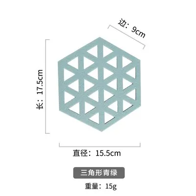 Фетровая подставка под чашку, шестигранный полый коврик для чашек, бытовой, антиобжимной, скандинавский Ins, держатель для горячих напитков, настольное украшение, 5 шт - Цвет: Синий