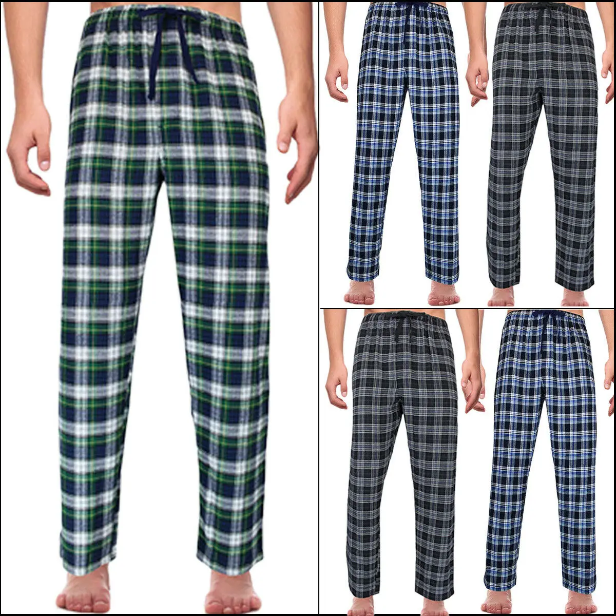 Мужчины плед пижамные штаны проверьте LOUNGE PANT PAJAMA женская пижама хлопок пледы ночное M L XL 2XL