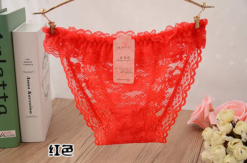 New fashion cotton girl shorts briefs lace Hollow ms underwear pertty falbala split bud silk low waist woman panties girls free