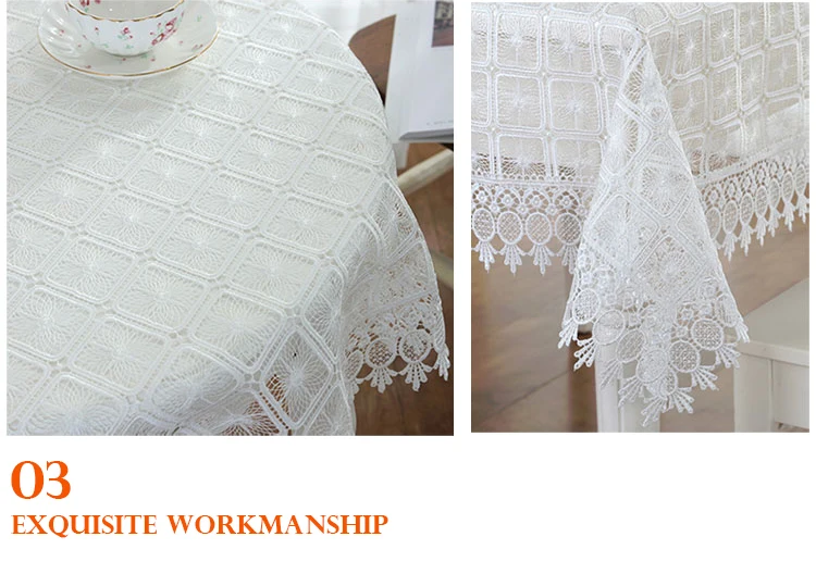 Белая кружевная скатерть для стола для свадеб Цветочная вышитая садовая квадратная скатерть/квадратная Декоративная скатерть для мебели