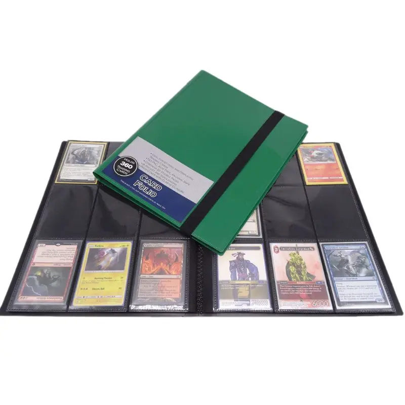 

For Standard Size Cards Collection Files 9-Pocket Blank Binder With Straps Silver Series Page Protector
