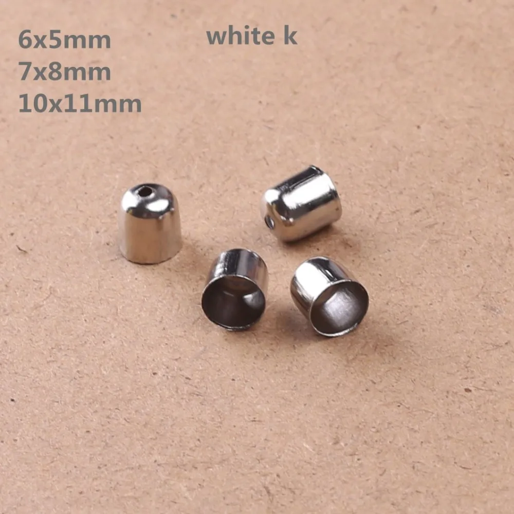 50pcs Flat bottom cap Iron Cap Metal End Caps Fit tassel Leather rope