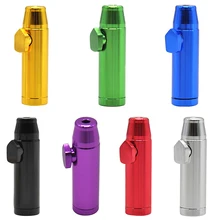 1pc 16mm x 47mm plástico/19mm x 53mm metal snuff dispenser bala foguete snorter sunff sniffer(China)