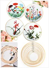 8 tamaños 10-40cm bordado marco con forma de aro Set de bambú bordado de madera anillos de Aro para DIY punto de cruz herramientas de artesanía(China)