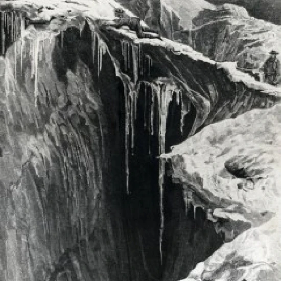 Dangerous Enterprise  Climbing Over a Crevasse by unknown artist  1856 Poster Print (24 x 36)