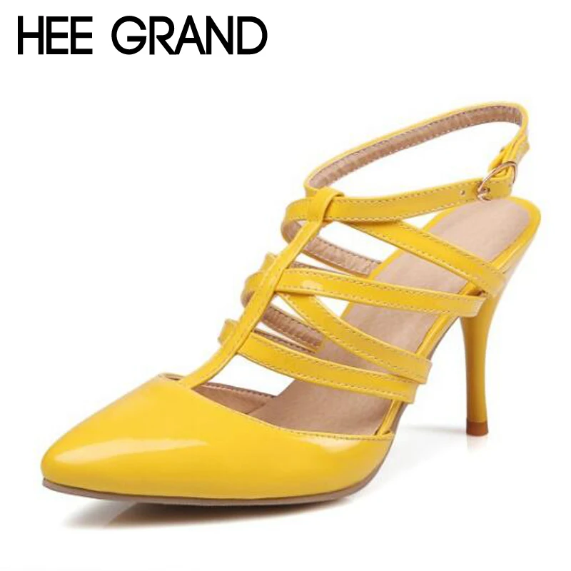 

HEE GRAND 2017 Gladiator Sandals Sexy Thin High Heels Pointed Toe Summer Casual Shoes Woman OL Pumps Women Wedding Shoes XWZ3401