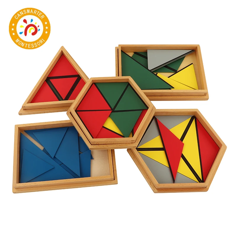 

Baby Toy Montessori Materials Wooden Toys Constituting a Triangle Home School Box Geometric Toy Games Jigsaw puzzle