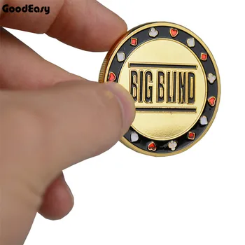 

Hot Poker Card Guard Protector Metal Token Coin with Plastic Cover Metal Poker Chip Set Texas BIG BLIND Poker Dealer Button