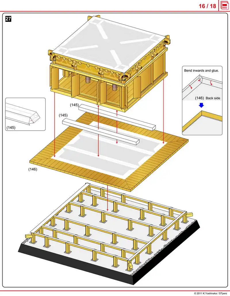 Япония Chuson-ji храм Konjiki-do (золотой зал) Ремесло Бумажная модель архитектура 3D DIY образование игрушки ручной работы игра-головоломка для