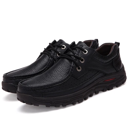 URBANFIND/высококачественные Мужские модельные туфли на шнуровке Большие размеры 38-48; мужские деловые оксфорды из натуральной кожи; черный, коричневый цвет; 2 цвета - Цвет: Black