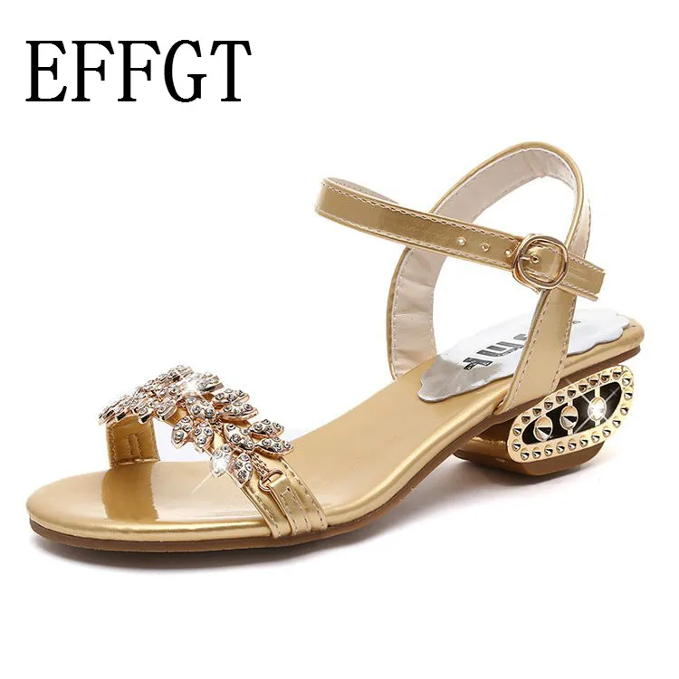 

EFFGT Women sandals 2019 summer fashion crystal sandals for women casual Wedges sandals Women comfortable sandals shoes