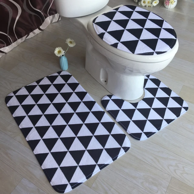 Ouneed 3pcs/set UK Flag Non Slip toilet Bath Carpet Bathroom Rug + Lid Toilet Cover + Bath Mat for Bathroom DROP SHIP