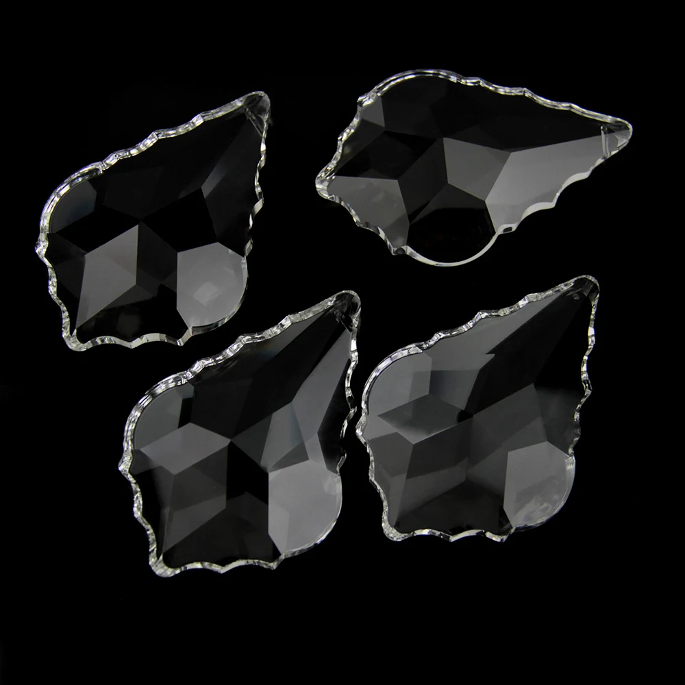 

89/100/115mm Crystal Clear Chandelier Pendants Crystal Maple Leaf Shape Prism Parts 6pcs For Luxurious Home/Hotel Chandelier