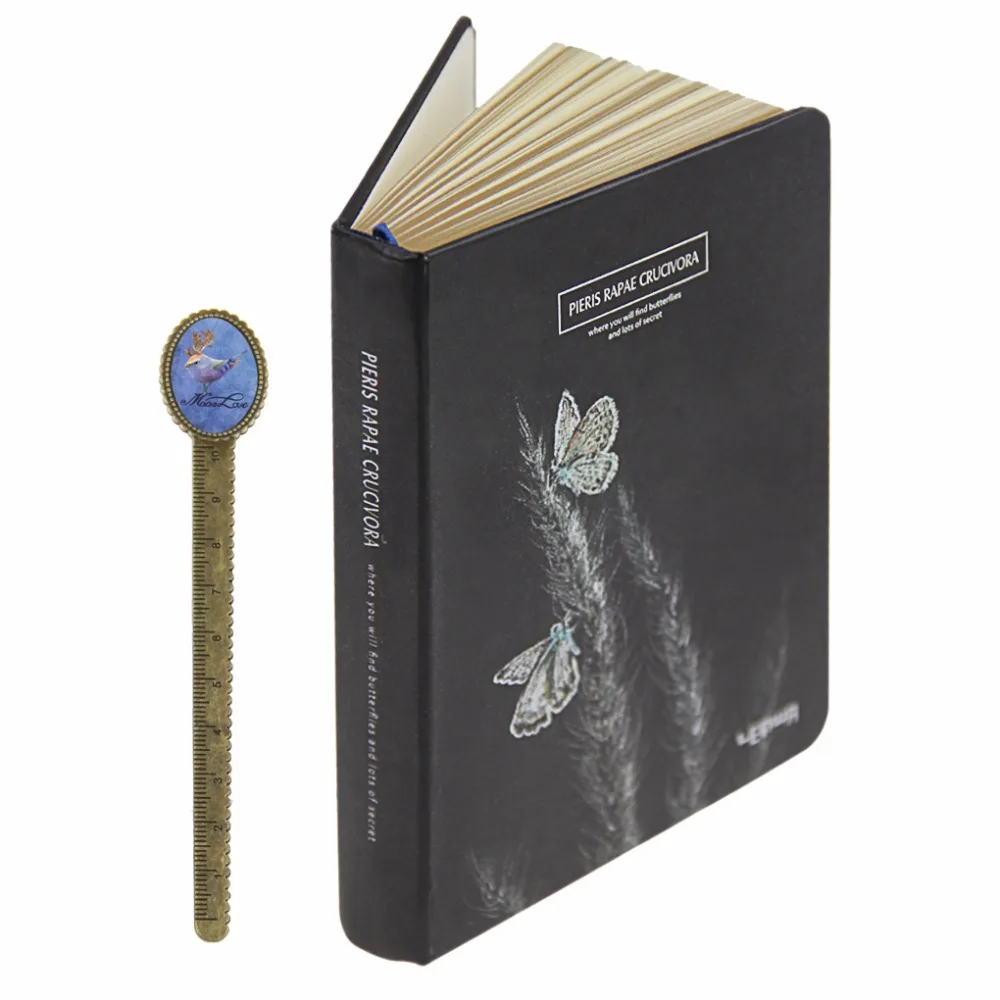 Mini Pocket Memo Steno Notepads Butterfly,A6 Small Writing Journal Notebooks Lined W/ Gold Edge